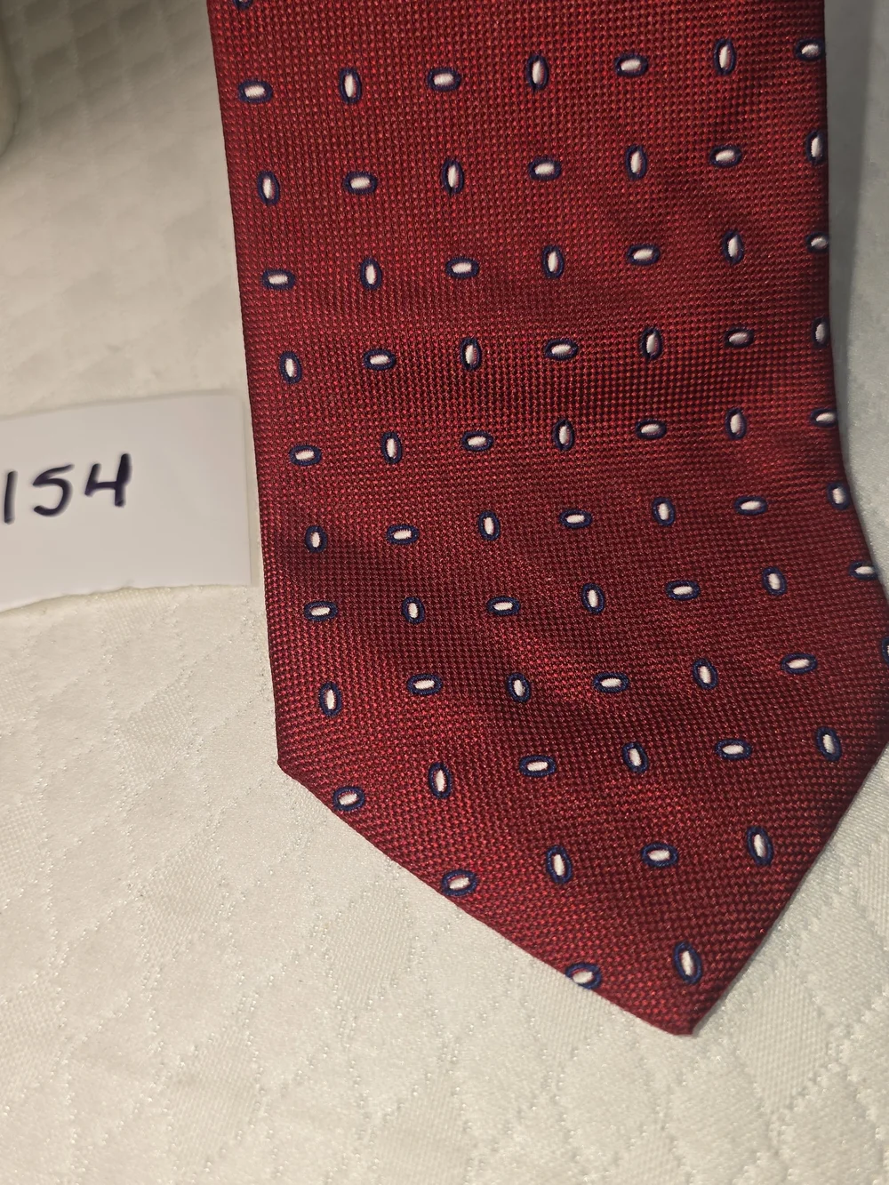 356 brooks brothers pure silk red tie blue white dots professional luxury mens